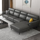 Modern Genuine Leather Sofa High Back Sectional with Pillow Top Arm 130"L x 68"W x 35"H Latex Clearhalo 'furn' 'furn_sectionals' 'Furniture' 'furniture_sectionals' 'kitchen' 'kitchen_sectionals' 'Living Room Furniture' 'Sectionals' 4855901