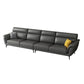 Modern Genuine Leather Sofa High Back Sectional with Pillow Top Arm 126"L x 33.5"W x 35"H Sponge Clearhalo 'furn' 'furn_sectionals' 'Furniture' 'furniture_sectionals' 'kitchen' 'kitchen_sectionals' 'Living Room Furniture' 'Sectionals' 4855904