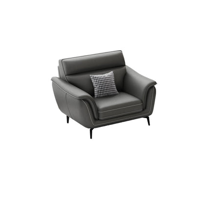 Modern Genuine Leather Sofa High Back Sectional with Pillow Top Arm 43"L x 33.5"W x 35"H Sponge Clearhalo 'furn' 'furn_sectionals' 'Furniture' 'furniture_sectionals' 'kitchen' 'kitchen_sectionals' 'Living Room Furniture' 'Sectionals' 4855906