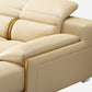 Genuine Leather Pillow Top Arm Sofa Cream Sectional with Removable Cushions Clearhalo 'furn' 'furn_sectionals' 'Furniture' 'furniture_sectionals' 'kitchen' 'kitchen_sectionals' 'Living Room Furniture' 'Sectionals' 4855938