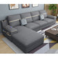 108.66"L x 64.96"W x 35.43"H 4-seat Sofa Cushion Back Scooped Arm Sectionals with Storage Dark Gray Cotton Blend Clearhalo 'furn' 'furn_sectionals' 'Furniture' 'furniture_sectionals' 'kitchen' 'kitchen_sectionals' 'Living Room Furniture' 'Sectionals' 4855960