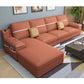 108.66"L x 64.96"W x 35.43"H 4-seat Sofa Cushion Back Scooped Arm Sectionals with Storage Orange Cotton Blend Clearhalo 'furn' 'furn_sectionals' 'Furniture' 'furniture_sectionals' 'kitchen' 'kitchen_sectionals' 'Living Room Furniture' 'Sectionals' 4855961