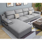 108.66"L x 64.96"W x 35.43"H 4-seat Sofa Cushion Back Scooped Arm Sectionals with Storage Light Gray Cotton Blend Clearhalo 'furn' 'furn_sectionals' 'Furniture' 'furniture_sectionals' 'kitchen' 'kitchen_sectionals' 'Living Room Furniture' 'Sectionals' 4855962