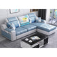 Modern Scooped Arm Sectional 106.3"L x 57"W x 35.43"H High Back Sofa with Storage Blue-White Clearhalo 'furn' 'furn_sectionals' 'Furniture' 'furniture_sectionals' 'kitchen' 'kitchen_sectionals' 'Living Room Furniture' 'Sectionals' 4855994
