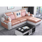 Modern Scooped Arm Sectional 106.3"L x 57"W x 35.43"H High Back Sofa with Storage Orange White Clearhalo 'furn' 'furn_sectionals' 'Furniture' 'furniture_sectionals' 'kitchen' 'kitchen_sectionals' 'Living Room Furniture' 'Sectionals' 4855996