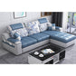 Modern Scooped Arm Sectional 106.3"L x 57"W x 35.43"H High Back Sofa with Storage White-Blue Clearhalo 'furn' 'furn_sectionals' 'Furniture' 'furniture_sectionals' 'kitchen' 'kitchen_sectionals' 'Living Room Furniture' 'Sectionals' 4855998
