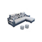 Modern Scooped Arm Sectional 106.3"L x 57"W x 35.43"H High Back Sofa with Storage Dark Blue-White Clearhalo 'furn' 'furn_sectionals' 'Furniture' 'furniture_sectionals' 'kitchen' 'kitchen_sectionals' 'Living Room Furniture' 'Sectionals' 4856004