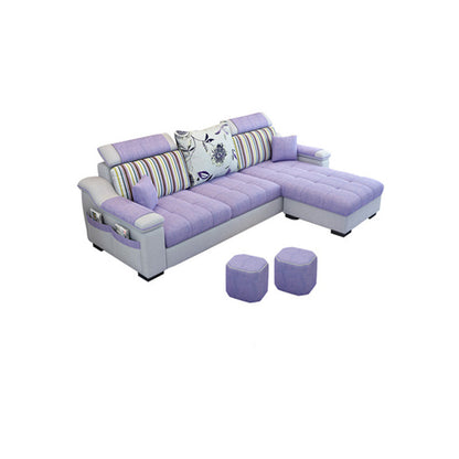 Modern Scooped Arm Sectional 106.3"L x 57"W x 35.43"H High Back Sofa with Storage Grape Clearhalo 'furn' 'furn_sectionals' 'Furniture' 'furniture_sectionals' 'kitchen' 'kitchen_sectionals' 'Living Room Furniture' 'Sectionals' 4856008