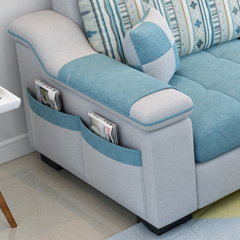 Modern Scooped Arm Sectional 106.3"L x 57"W x 35.43"H High Back Sofa with Storage Clearhalo 'furn' 'furn_sectionals' 'Furniture' 'furniture_sectionals' 'kitchen' 'kitchen_sectionals' 'Living Room Furniture' 'Sectionals' 4856010