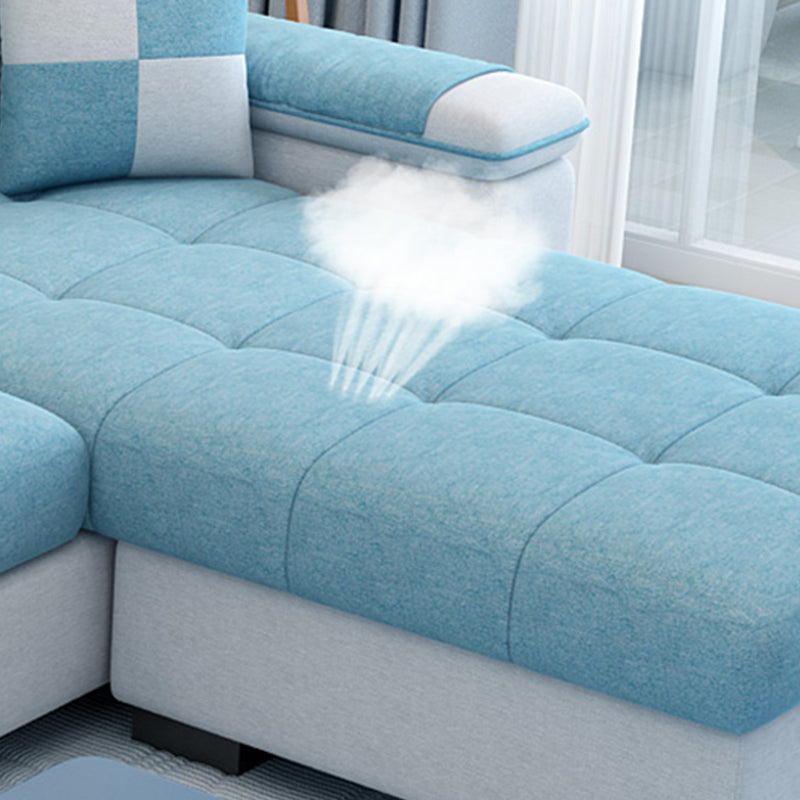 Modern Scooped Arm Sectional 106.3"L x 57"W x 35.43"H High Back Sofa with Storage Clearhalo 'furn' 'furn_sectionals' 'Furniture' 'furniture_sectionals' 'kitchen' 'kitchen_sectionals' 'Living Room Furniture' 'Sectionals' 4856012