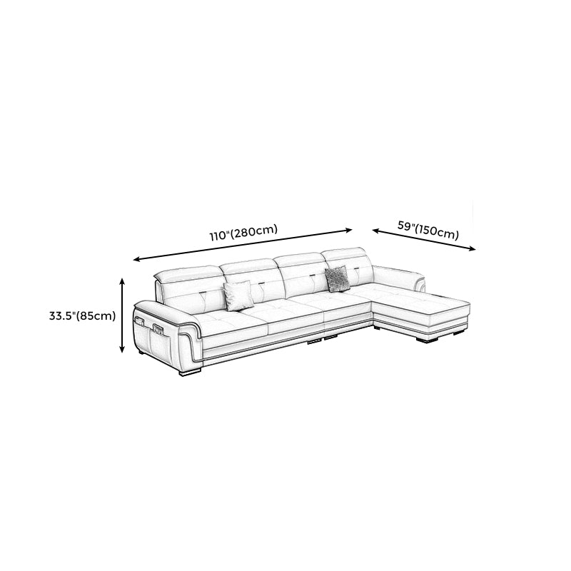110.24"L x 59.06"W x 33.46"H 4-seat Sofa Cushion Back Sectionals with Storage Clearhalo 'furn' 'furn_sectionals' 'Furniture' 'furniture_sectionals' 'kitchen' 'kitchen_sectionals' 'Living Room Furniture' 'Sectionals' 4856042