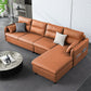 Modern Right Hand Facing Sofa Square Arm Modular Sectional with for Four People Orange Clearhalo 'furn' 'furn_sectionals' 'Furniture' 'furniture_sectionals' 'kitchen' 'kitchen_sectionals' 'Living Room Furniture' 'Sectionals' 4856046