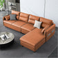 Modern Right Hand Facing Sofa Faux Leather Sectional with Pillow Back Cushion Orange Clearhalo 'Furniture' 'kitchen' 'kitchen_sectionals' 'Living Room Furniture' 'Sectionals' 4856056