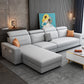 108.66"L x 57.09"W x 35.43"H 4-seat Cushion Back Sofa Tuxedo Arm Sectionals with Storage Light Gray Clearhalo 'furn' 'furn_sectionals' 'Furniture' 'furniture_sectionals' 'kitchen' 'kitchen_sectionals' 'Living Room Furniture' 'Sectionals' 4856068