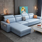 108.66"L x 57.09"W x 35.43"H 4-seat Cushion Back Sofa Tuxedo Arm Sectionals with Storage Light Blue Clearhalo 'furn' 'furn_sectionals' 'Furniture' 'furniture_sectionals' 'kitchen' 'kitchen_sectionals' 'Living Room Furniture' 'Sectionals' 4856069