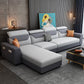 108.66"L x 57.09"W x 35.43"H 4-seat Cushion Back Sofa Tuxedo Arm Sectionals with Storage Dark Grey Light Grey Clearhalo 'furn' 'furn_sectionals' 'Furniture' 'furniture_sectionals' 'kitchen' 'kitchen_sectionals' 'Living Room Furniture' 'Sectionals' 4856076