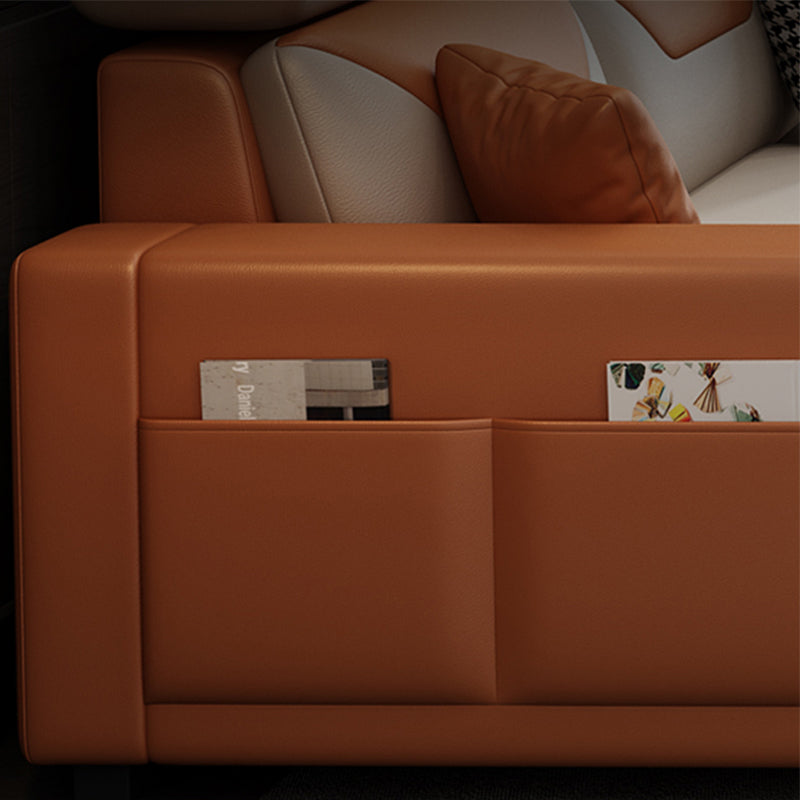 108.66"L x 57.09"W x 35.43"H 4-seat Cushion Back Sofa Tuxedo Arm Sectionals with Storage Clearhalo 'furn' 'furn_sectionals' 'Furniture' 'furniture_sectionals' 'kitchen' 'kitchen_sectionals' 'Living Room Furniture' 'Sectionals' 4856082