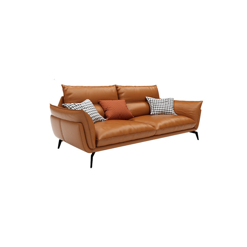 Tan Contemporary Pillow Top Arm Sofa/Sectional with Removable Cushions for Living Room 67"L x 35"W x 33.5"H Clearhalo 'furn' 'furn_sectionals' 'Furniture' 'furniture_sectionals' 'kitchen' 'kitchen_sectionals' 'Living Room Furniture' 'Sectionals' 4856091