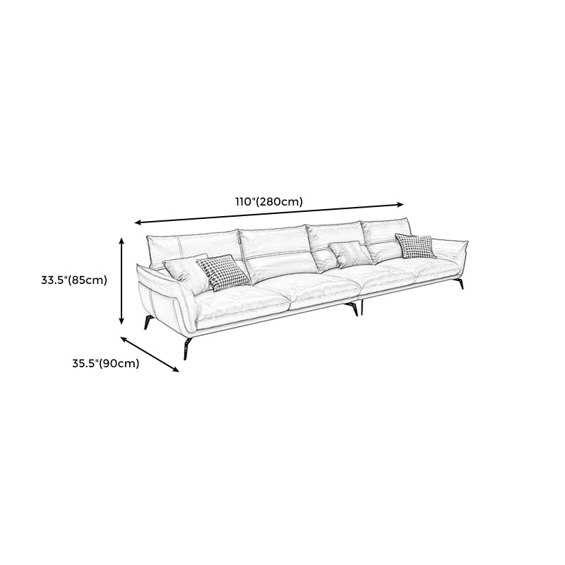 Tan Contemporary Pillow Top Arm Sofa/Sectional with Removable Cushions for Living Room Clearhalo 'furn' 'furn_sectionals' 'Furniture' 'furniture_sectionals' 'kitchen' 'kitchen_sectionals' 'Living Room Furniture' 'Sectionals' 4856098