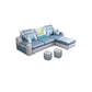 Modern Pillow Top Arm Sectionals 82.68"L x 57"W x 35.43"H High Back Sofa with Storage Light Blue-White Faux Leather Sponge Clearhalo 'furn' 'furn_sectionals' 'Furniture' 'furniture_sectionals' 'kitchen' 'kitchen_sectionals' 'Living Room Furniture' 'Sectionals' 4856130
