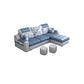 Modern Pillow Top Arm Sectionals 82.68"L x 57"W x 35.43"H High Back Sofa with Storage Blue-White Faux Leather Clearhalo 'furn' 'furn_sectionals' 'Furniture' 'furniture_sectionals' 'kitchen' 'kitchen_sectionals' 'Living Room Furniture' 'Sectionals' 4856133