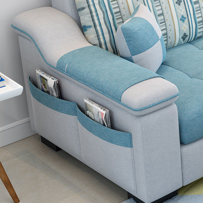 Modern Pillow Top Arm Sectionals 82.68"L x 57"W x 35.43"H High Back Sofa with Storage Clearhalo 'furn' 'furn_sectionals' 'Furniture' 'furniture_sectionals' 'kitchen' 'kitchen_sectionals' 'Living Room Furniture' 'Sectionals' 4856135