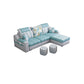 Modern Pillow Top Arm Sectionals 82.68"L x 57"W x 35.43"H High Back Sofa with Storage Light Blue Faux Leather Clearhalo 'furn' 'furn_sectionals' 'Furniture' 'furniture_sectionals' 'kitchen' 'kitchen_sectionals' 'Living Room Furniture' 'Sectionals' 4856144