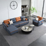 L-Shape Storage Sectional Stain-Resistant Sofa with Chaise for Four People Clearhalo 'furn' 'furn_sectionals' 'Furniture' 'furniture_sectionals' 'kitchen' 'kitchen_sectionals' 'Living Room Furniture' 'Sectionals' 4856151
