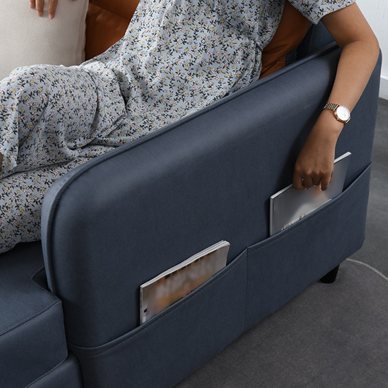 L-Shape Storage Sectional Stain-Resistant Sofa with Chaise for Four People Clearhalo 'furn' 'furn_sectionals' 'Furniture' 'furniture_sectionals' 'kitchen' 'kitchen_sectionals' 'Living Room Furniture' 'Sectionals' 4856158