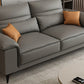 Square Arm Grey Cushion Back Contemporary Faux Leather Living Room Sofa Clearhalo 'furn' 'furn_sectionals' 'Furniture' 'furniture_sectionals' 'kitchen' 'kitchen_sectionals' 'Living Room Furniture' 'Sectionals' 4856175