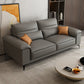 Square Arm Grey Cushion Back Contemporary Faux Leather Living Room Sofa 71"L x 37"W x 31.5"H Clearhalo 'furn' 'furn_sectionals' 'Furniture' 'furniture_sectionals' 'kitchen' 'kitchen_sectionals' 'Living Room Furniture' 'Sectionals' 4856179