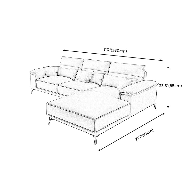 Square Arm Grey Cushion Back Contemporary Faux Leather Living Room Sofa Clearhalo 'furn' 'furn_sectionals' 'Furniture' 'furniture_sectionals' 'kitchen' 'kitchen_sectionals' 'Living Room Furniture' 'Sectionals' 4856186