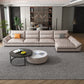 Modern Cream Cushion Back Sofa Faux Leather Living Room Sectional with Storage 130"L x 65"W x 35"H Latex Clearhalo 'furn' 'furn_sectionals' 'Furniture' 'furniture_sectionals' 'kitchen' 'kitchen_sectionals' 'Living Room Furniture' 'Sectionals' 4856207