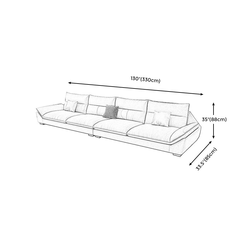 Modern Cream Cushion Back Sofa Faux Leather Living Room Sectional with Storage Clearhalo 'furn' 'furn_sectionals' 'Furniture' 'furniture_sectionals' 'kitchen' 'kitchen_sectionals' 'Living Room Furniture' 'Sectionals' 4856225
