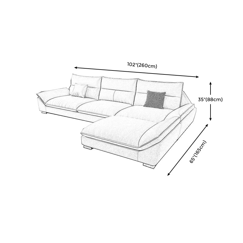 Modern Cream Cushion Back Sofa Faux Leather Living Room Sectional with Storage Clearhalo 'furn' 'furn_sectionals' 'Furniture' 'furniture_sectionals' 'kitchen' 'kitchen_sectionals' 'Living Room Furniture' 'Sectionals' 4856226