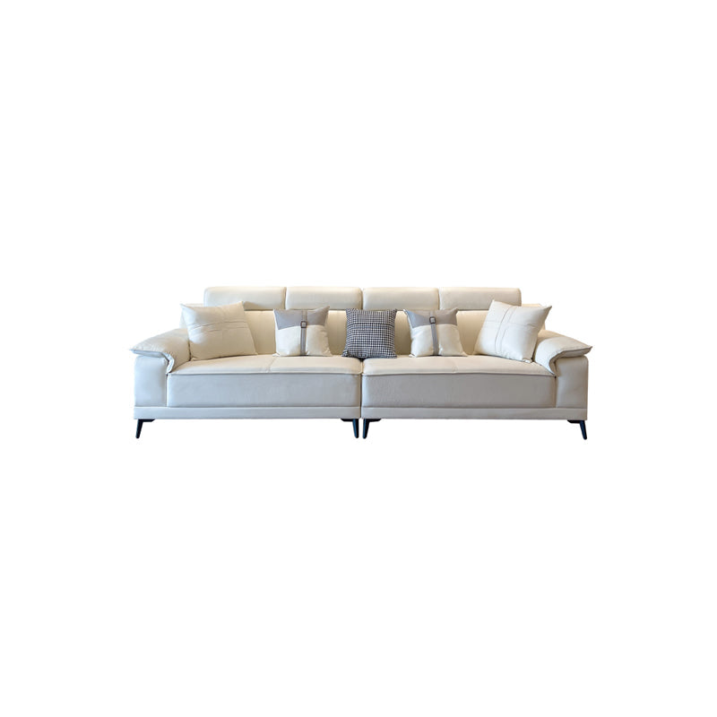 Contemporary Stain-Resistant Faux Leather Sofa Pillow Top Arm Sectional Clearhalo 'furn' 'furn_sectionals' 'Furniture' 'furniture_sectionals' 'kitchen' 'kitchen_sectionals' 'Living Room Furniture' 'Sectionals' 4856236