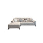 Contemporary Stain-Resistant Faux Leather Sofa Pillow Top Arm Sectional 114"L x 65"W x 35"H Smoke Gray Clearhalo 'furn' 'furn_sectionals' 'Furniture' 'furniture_sectionals' 'kitchen' 'kitchen_sectionals' 'Living Room Furniture' 'Sectionals' 4856238