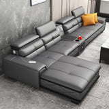 Contemporary L-Shape Sofa Light-grey High Back Sectional for Living Room Clearhalo 'furn' 'furn_sectionals' 'Furniture' 'furniture_sectionals' 'kitchen' 'kitchen_sectionals' 'Living Room Furniture' 'Sectionals' 4856249