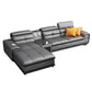 Contemporary L-Shape Sofa Light-grey High Back Sectional for Living Room 129"L x 71"W x 31"H Sponge Clearhalo 'furn' 'furn_sectionals' 'Furniture' 'furniture_sectionals' 'kitchen' 'kitchen_sectionals' 'Living Room Furniture' 'Sectionals' 4856252