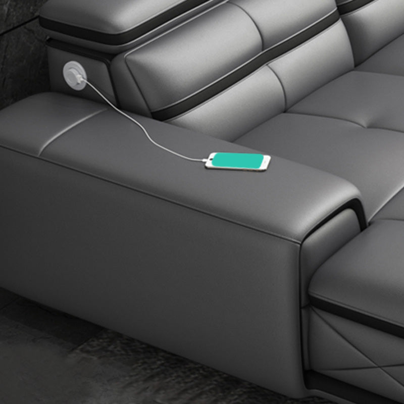 Contemporary L-Shape Sofa Light-grey High Back Sectional for Living Room Clearhalo 'furn' 'furn_sectionals' 'Furniture' 'furniture_sectionals' 'kitchen' 'kitchen_sectionals' 'Living Room Furniture' 'Sectionals' 4856254