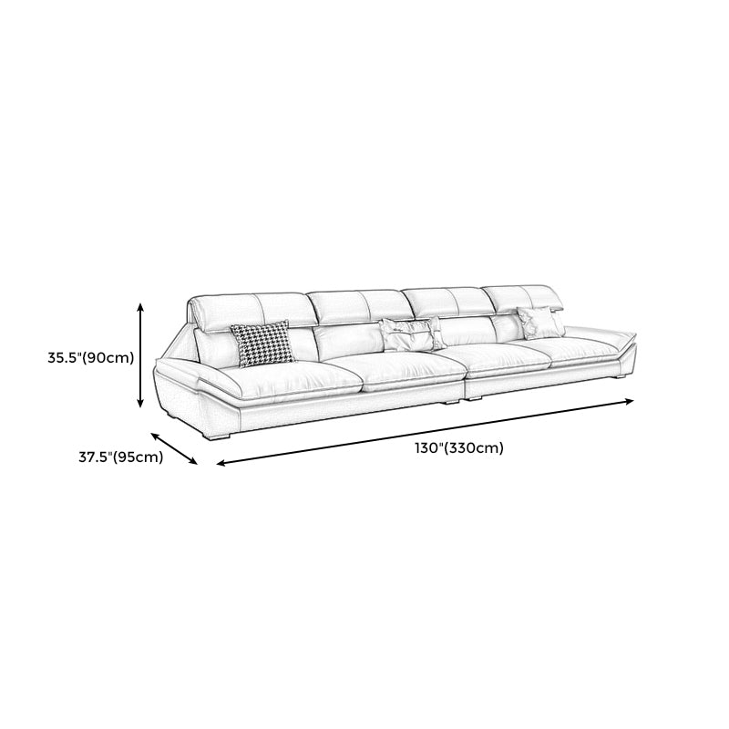 Contemporary Grey Faux Leather Sectional Pillow Top Arm Stain-Resistant Sofa and Chaise Clearhalo 'furn' 'furn_sectionals' 'Furniture' 'furniture_sectionals' 'kitchen' 'kitchen_sectionals' 'Living Room Furniture' 'Sectionals' 4856279