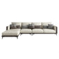 Contemporary Recessed Arm Sectional Stain-Resistant Faux Leather Sofa with Cushion Back 126"L x 69"W x 32"H Clearhalo 'furn' 'furn_sectionals' 'Furniture' 'furniture_sectionals' 'kitchen' 'kitchen_sectionals' 'Living Room Furniture' 'Sectionals' 4856307