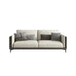 Contemporary Recessed Arm Sectional Stain-Resistant Faux Leather Sofa with Cushion Back 61"L x 35"W x 31.5"H Clearhalo 'furn' 'furn_sectionals' 'Furniture' 'furniture_sectionals' 'kitchen' 'kitchen_sectionals' 'Living Room Furniture' 'Sectionals' 4856310