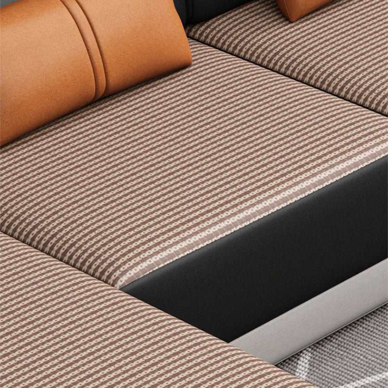 Modern Pillow Top Arm Sectionals 133.86"Lx 70.87"W x 35.43"H High Back Sofa with Chaise Clearhalo 'furn' 'furn_sectionals' 'Furniture' 'furniture_sectionals' 'kitchen' 'kitchen_sectionals' 'Living Room Furniture' 'Sectionals' 4856331