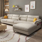 Pillowed Back Cushions Sofa and Chaise 4-Seat Sectional with Storage Light Yellow Clearhalo 'furn' 'furn_sectionals' 'Furniture' 'furniture_sectionals' 'kitchen' 'kitchen_sectionals' 'Living Room Furniture' 'Sectionals' 4856348