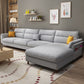 Pillowed Back Cushions Sofa and Chaise 4-Seat Sectional with Storage Light Grey Clearhalo 'furn' 'furn_sectionals' 'Furniture' 'furniture_sectionals' 'kitchen' 'kitchen_sectionals' 'Living Room Furniture' 'Sectionals' 4856352