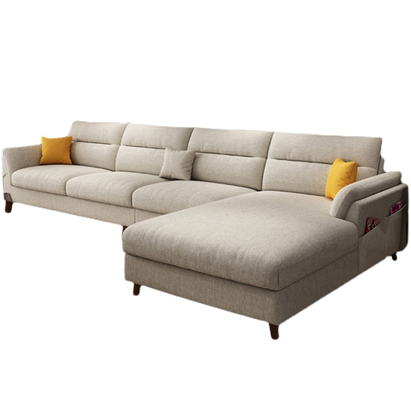 Pillowed Back Cushions Sofa and Chaise 4-Seat Sectional with Storage Clearhalo 'furn' 'furn_sectionals' 'Furniture' 'furniture_sectionals' 'kitchen' 'kitchen_sectionals' 'Living Room Furniture' 'Sectionals' 4856354