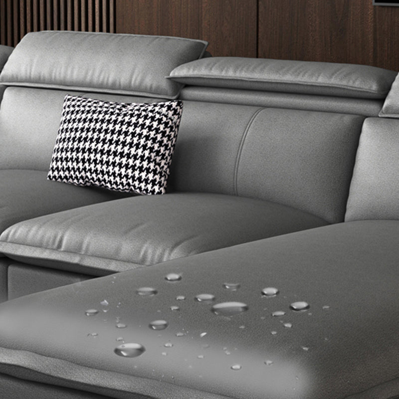 Flared Arm L-Shape Sectional Right Hand Facing Sofa and Chaise for Four People Clearhalo 'furn' 'furn_sectionals' 'Furniture' 'furniture_sectionals' 'kitchen' 'kitchen_sectionals' 'Living Room Furniture' 'Sectionals' 4856387