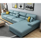 Casual Pillow Top Arm Sectional 37.4"H Removable Cushions Sofa and Chaise Sky Blue Clearhalo 'furn' 'furn_sectionals' 'Furniture' 'furniture_sectionals' 'kitchen' 'kitchen_sectionals' 'Living Room Furniture' 'Sectionals' 4856432