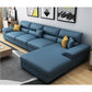 Casual Pillow Top Arm Sectional 37.4"H Removable Cushions Sofa and Chaise Denim Blue Clearhalo 'furn' 'furn_sectionals' 'Furniture' 'furniture_sectionals' 'kitchen' 'kitchen_sectionals' 'Living Room Furniture' 'Sectionals' 4856435